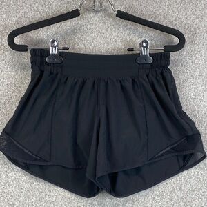 Lululemon hotty hot running shorts black size 6 tall W7AGTT inseam 3"